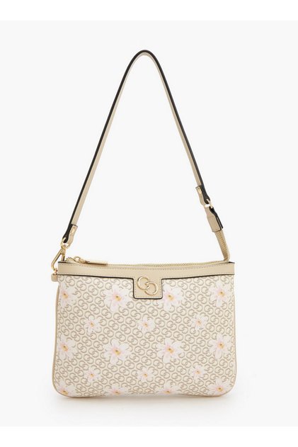 Monogram Print Shoulder Bag with Strap Handle