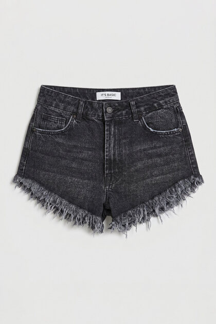 scatola di moda Yırtıklı Lazer Kesim Denim Mini Kot Şort - Fiyatı