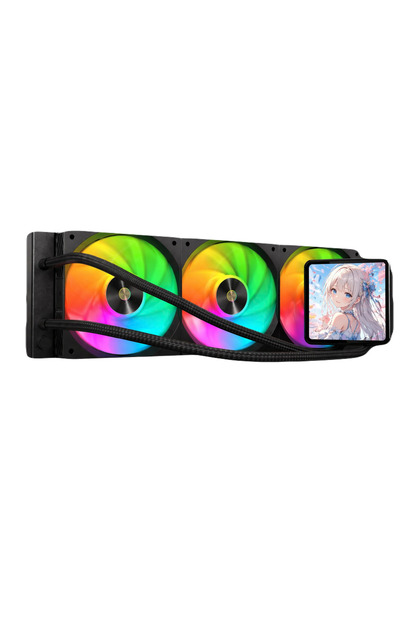 Vision 360mm Argb Fanli Lcd Screen Liquid Cooling System Black