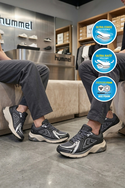 900794 700 Siyah-Gri Hafif Esnek Unisex Spor Ayakkabı