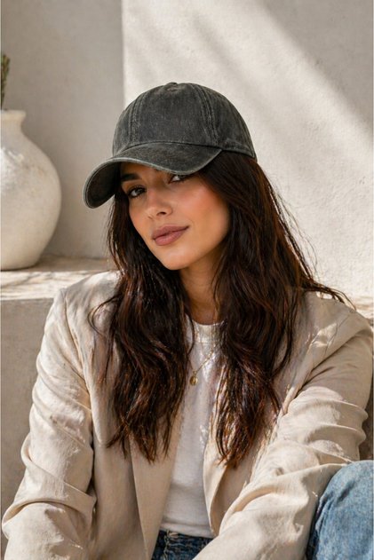 Khaki Washed Hat Unisex Adjustable Sports Casual Cap Model