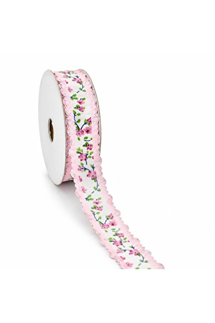 Satin Edged Floral Ribbon 2 cm