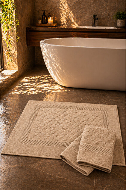 Drop model 3 piece foot towel-mat set