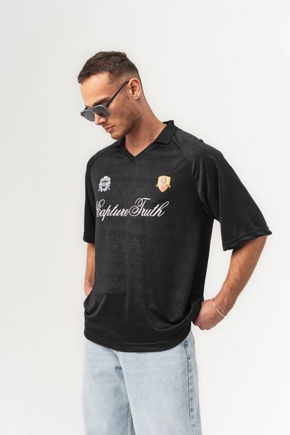 Truth Jersey V-Neck Oversize Jersey T-Shirt