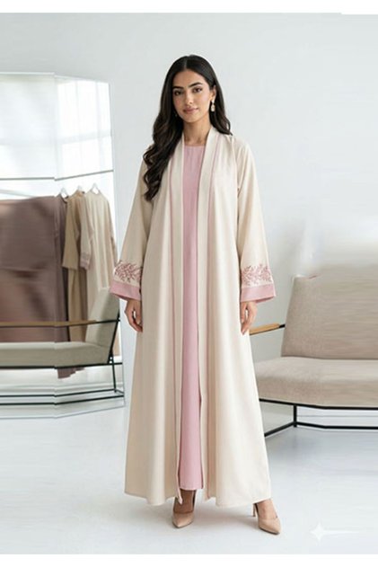 3 In 1 Women Embroidered Inner Dress Muslim Arabic Design Hijab Abaya Set