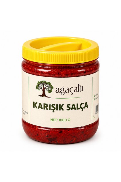 Karışık Antep Salçası 1000 Gr, Domates Biber Karışık Salça, Katkısız Yöresel
