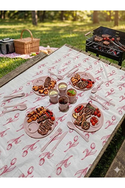 ZİVORA 22 Parça 4 Kişilik Piknik Seti Taşıma Çantalı Tabak Bardak