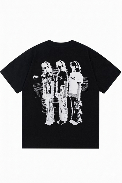 Ghost Protocol Black Oversize Crew Neck T-Shirt