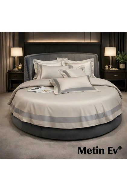 100% Cotton Satin 6 Piece Double Premium Duvet Cover Set Round