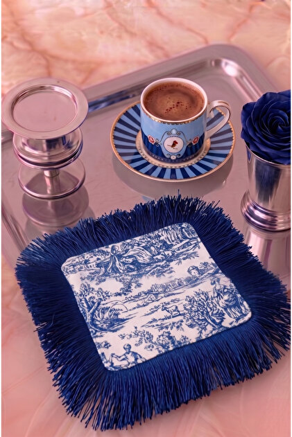 Coffee-Colored Fabric Presentation Napkin | Tasseled Presentation Napkin
