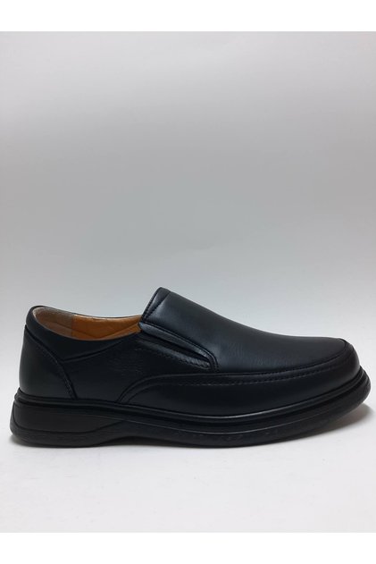 Genuine Leather Orthopedic Lightweight Laceless Comfortable Black Daily Men's Shoes
