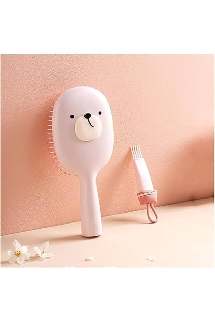 Cute Teddy Bear Children's Comb with Large Cleaning Brush