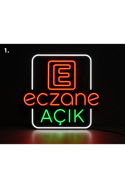 Neon LED Eczane Açık Tabela – Pleksi Işıklı Duvar Yazısı