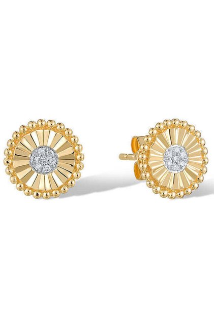Cercei din aur de 14k cu diamante de 0.038ct