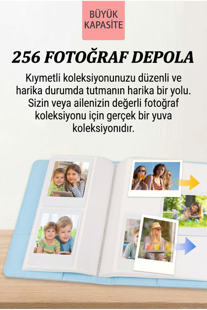 Trendfone İnstax Mini Serisi Uyumlu 256 Fotoğraf Kapasiteli Albüm