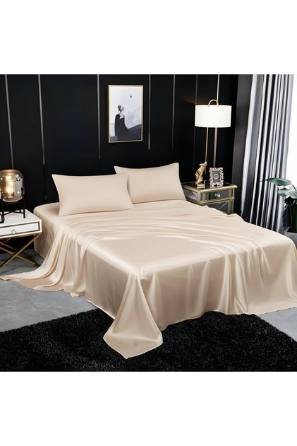 Metin Ev ® Premium 120 Thread Cotton Satin Non-Elastic Sheet Set – 2 Pillowcases