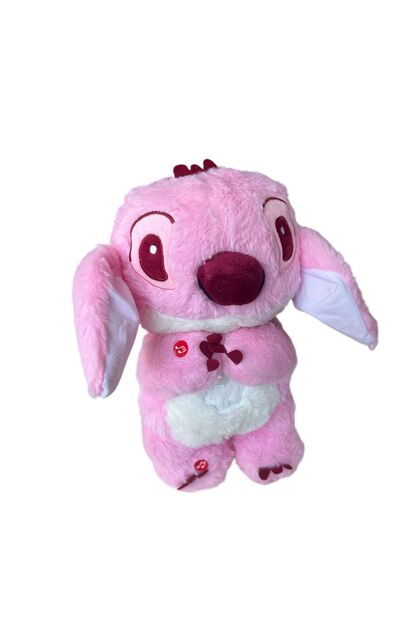 Jucărie de Pluș tip Stitch Interactivă cu Mișcare Urechi și Cântece, Roz
