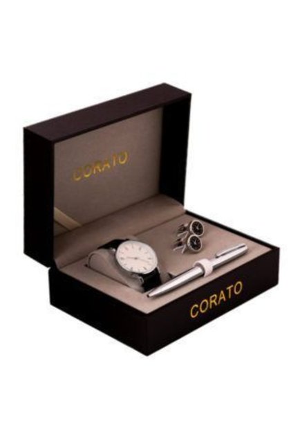 Men's Stylish Black and Silver Set