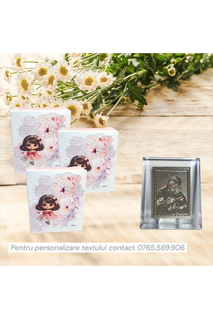 Marturie iconita botez fetita set 10 buc