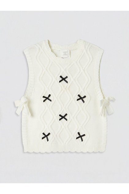 Quality Pieces from Çelebi Store Girls' Bowknot Knitwear Sweater