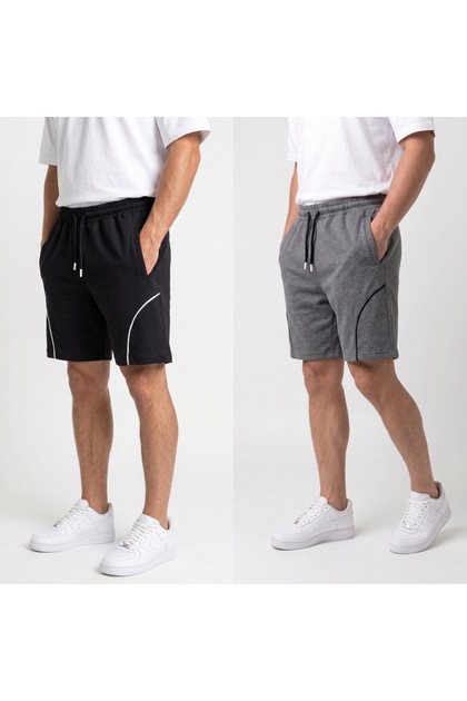 Men's 2-Pack Pre-Taped Shorts with Front Pockets and Back Zipper Pocket