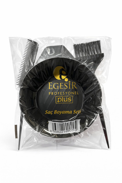 Egesir 3lü Set Saç Boyası Tası Boya Fırçası ve Tarak Dayanıklı Set