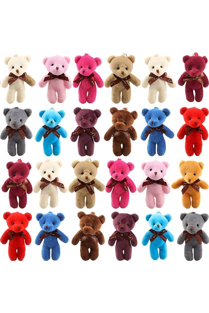 Yumuşacık 10 Adet Renkli Mini Peluş Ayıcık Seti - Sevimli Çanta Süsü & Anahtarlık ~ Yumoş Hediyelik Mini Bear Koleksiyonu