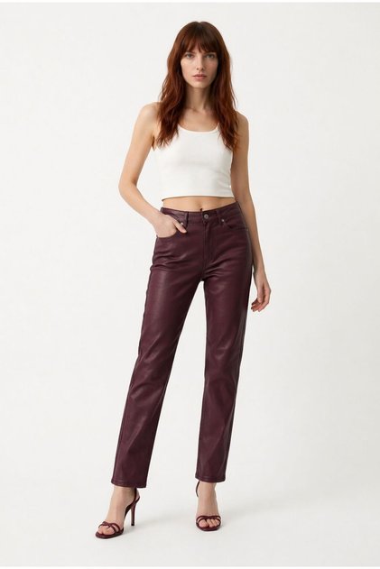 Kadın Slim Fit Yüksek Bel Mumlu Jean