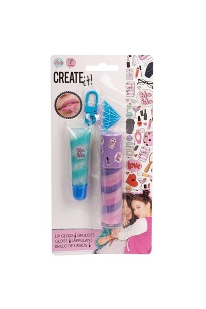 Set doua luciuri de buze cu breloc, Pentru copii, Albastru/Mov