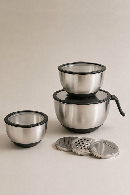 Multifunctional Stainless Steel Mixing and Storage Container Set