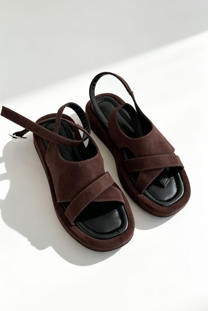 Sonia Bitter Brown Suede Women's Sandals