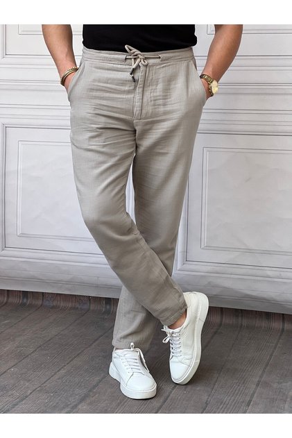Linen Trousers with Rope Detail