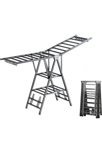 Extra-Large 180cm Clothes Drying Rack Foldable, Clothes Airer Drying Rack with Wheels, Heavy Duty