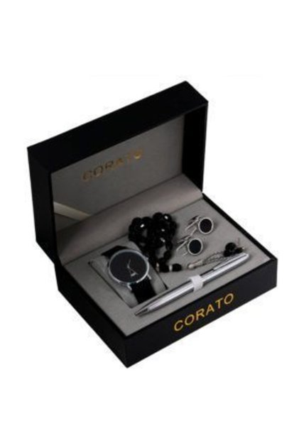 Elegant Black Silver Color Set