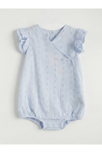 New Season Deals from Güli̇s Gi̇yi̇m Blue Double-Breasted Collar Embroidered Brode Baby Girl Jumpsuit
