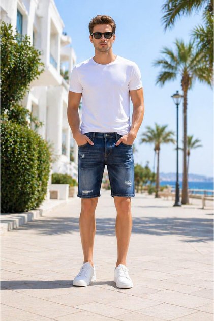 Regular Fit Jean Şort