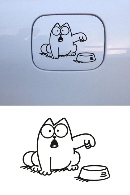 Funny Cat Fuel Tank Cover Sticker – Car Decorative Auto Decal 15X11Cm