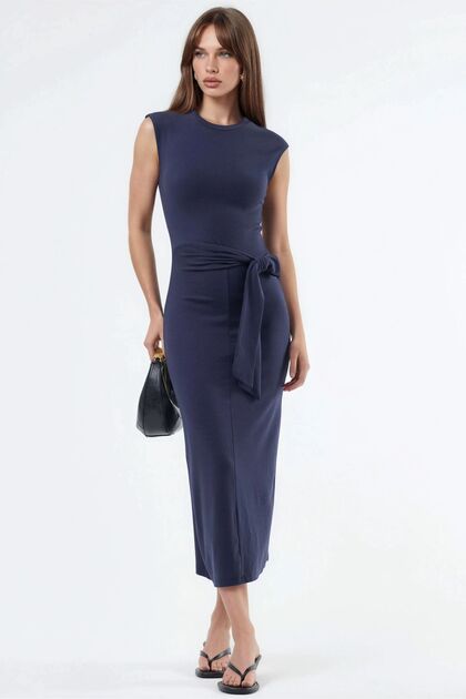 Busem Tie-Dye Detailed Midi Crew Neck Dress