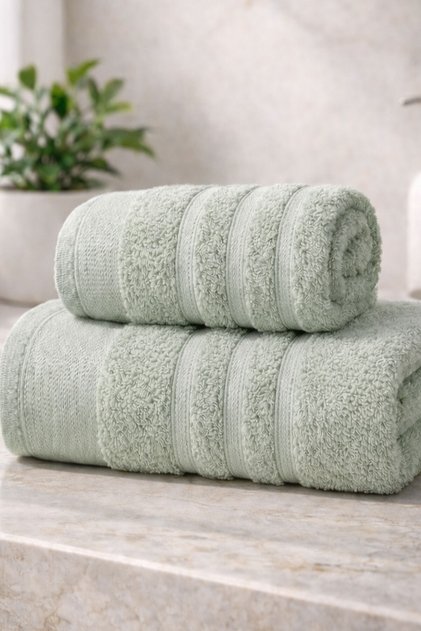 Premium 2-Piece Towel Set Hand + Bath Towel 50X85 & 70X140 Soft Textured High Absorbent Luxury Series