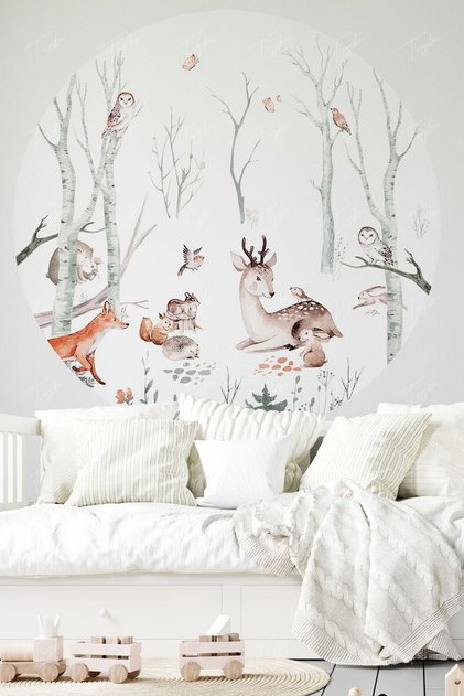 Round Circle Forest Wall Sticker