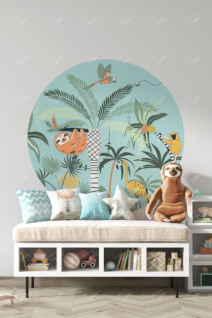 Blue Round Circle Wall Sticker