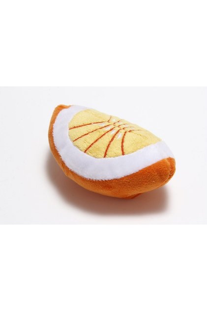 Orange Shaped Dog Plush Toy 12x7.5 cm