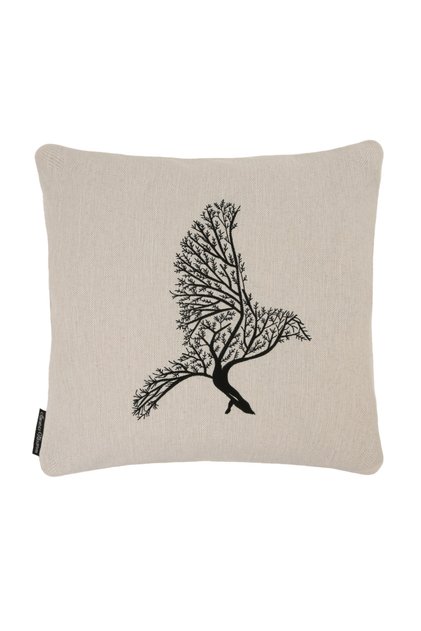 Pillow Throw Pillow Cover Bird Embroidered Cream