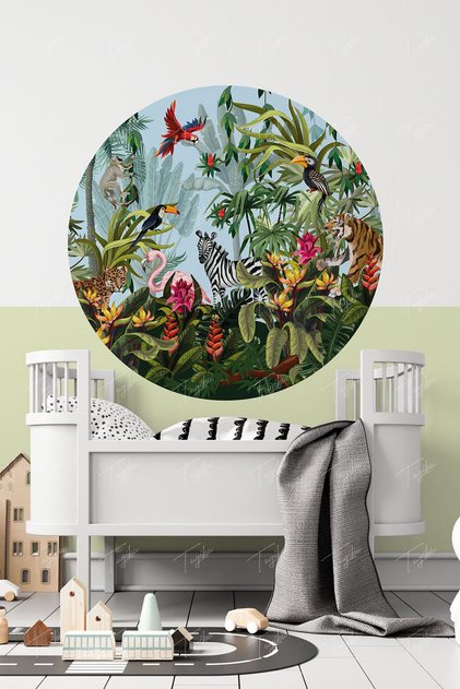 Round Circle Safari Wall Sticker