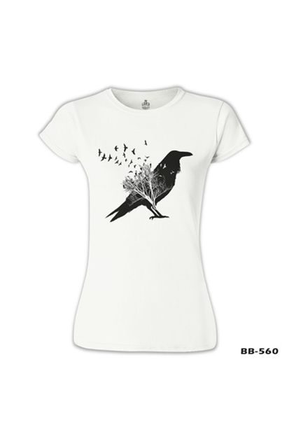 Lord T-Shirt Crows In Tales Beyaz Kadın Tshirt - 1