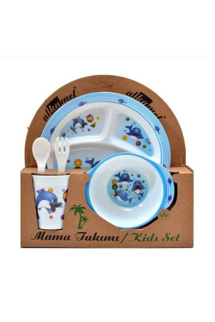 Baby Food Plate Dolphin Form Set of 5 Melamine Oval