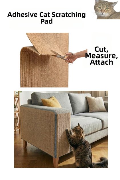 Adhesive Cat Scratching Mat for Sofa and Wall, Detachable Scratching Mat, 100X30 Cm, Mixed Color