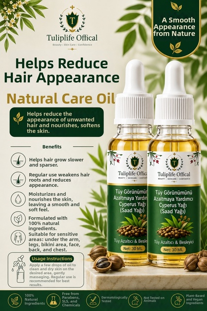 Cyperus Oil (Saad Oil) Care Oil That Helps Reduce the Appearance of Hair 30 ml X 2 Pcs