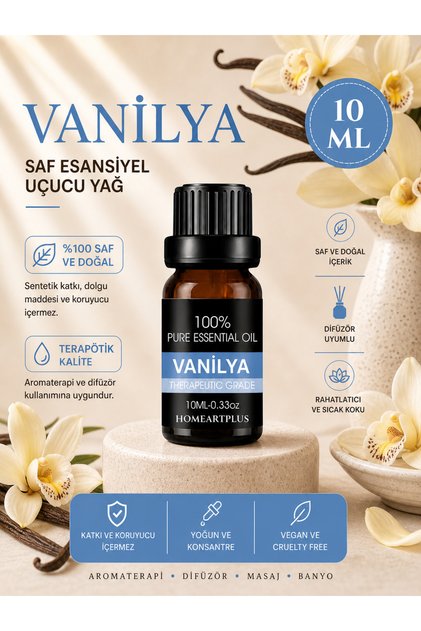 Vanilya Esansiyel Uçucu Koku Yağı Difüzör Esansı Buhurdanlık Yağı Ve Aromaterapi Yağı 10 ML