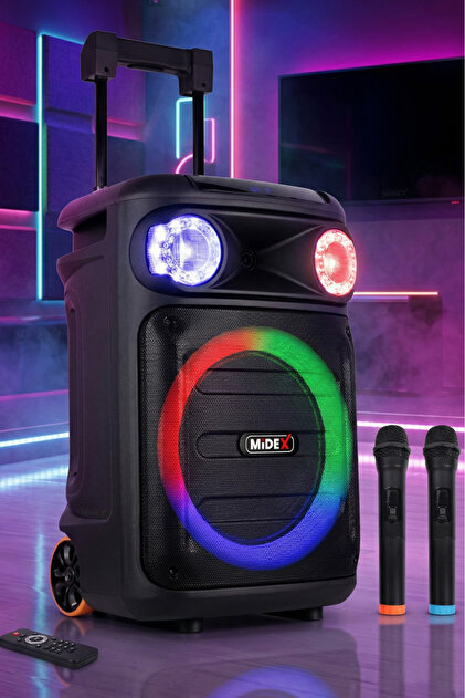 Midex 1100 Watt Mikrofonlu Karaoke Eğlence Işıklı Ses Sistemi Mxr